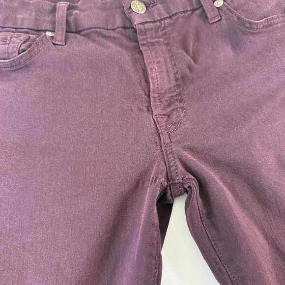 7 For All Mankind Women's Burgundy Skinny Ankle Jeans Size 31 - Picture 3 of 12